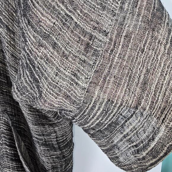 Vivid Mid Length Kimono Relaxed Long Line Open Cardigan Linen Space Dye Gray 2X - Picture 6 of 9